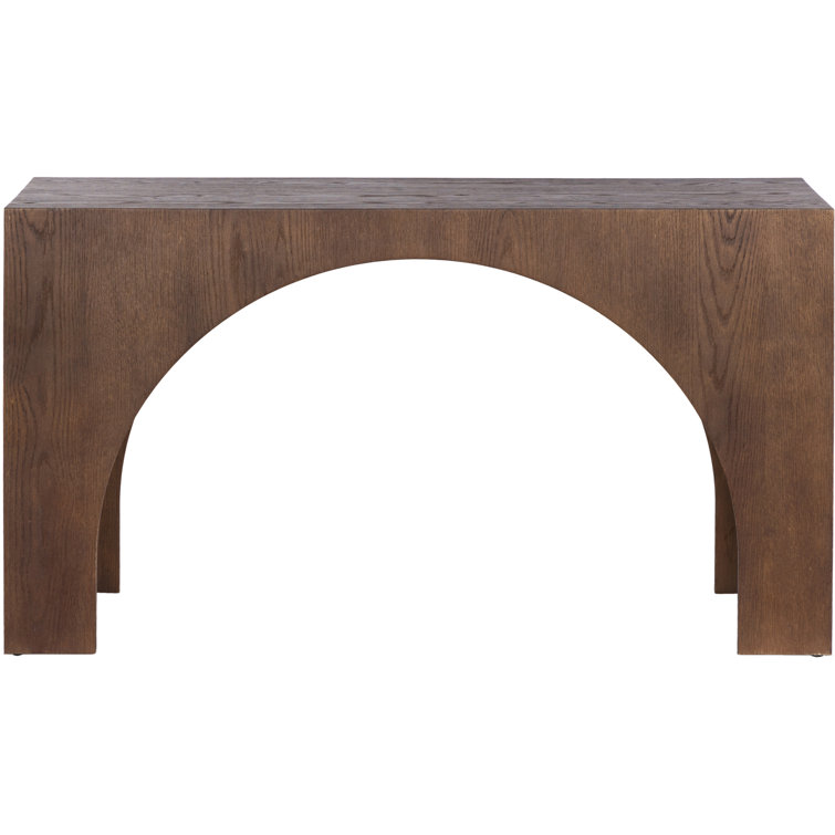 Riter 54'' Brown Oak Solid Wood Console Table