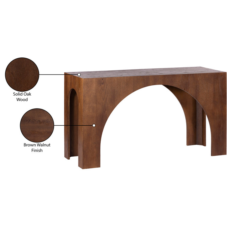 Riter 54'' Brown Oak Solid Wood Console Table