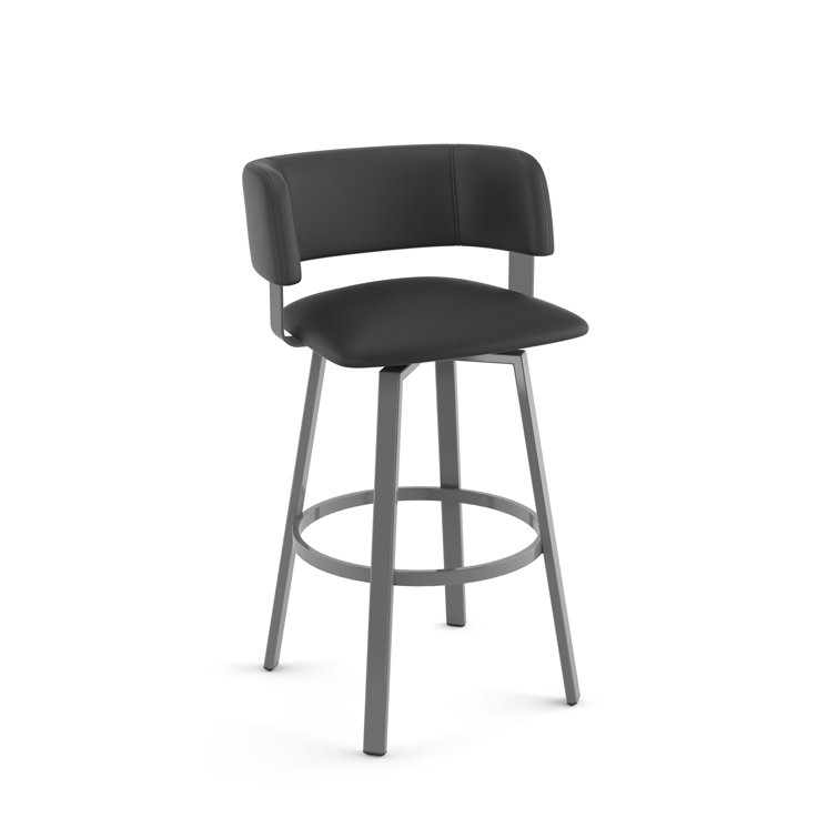 Matte Charcoal Black Adjustable Swivel Counter Stool