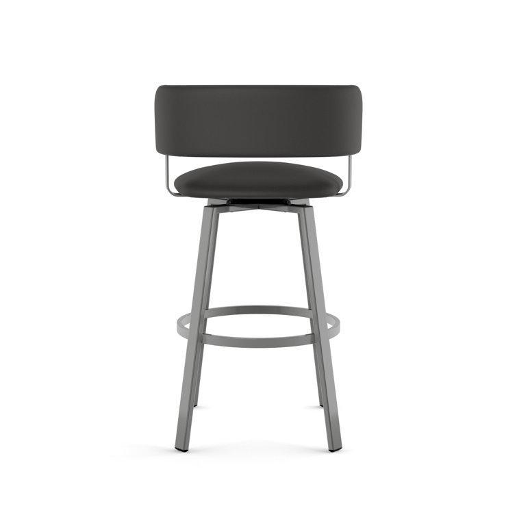Matte Charcoal Black Adjustable Swivel Counter Stool