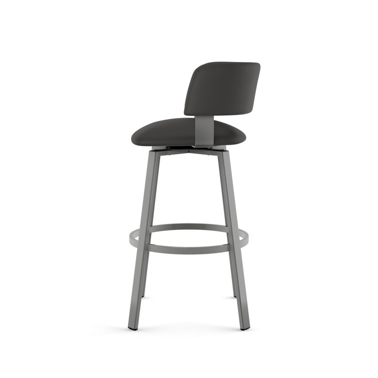 Matte Charcoal Black Adjustable Swivel Counter Stool