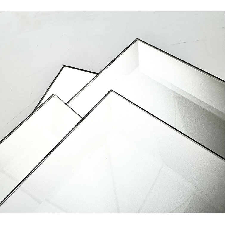 Glossy Gray 8'' x 8'' Beveled Glass Wall Tile
