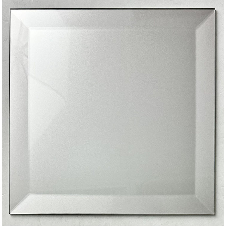 Glossy Gray 8'' x 8'' Beveled Glass Wall Tile