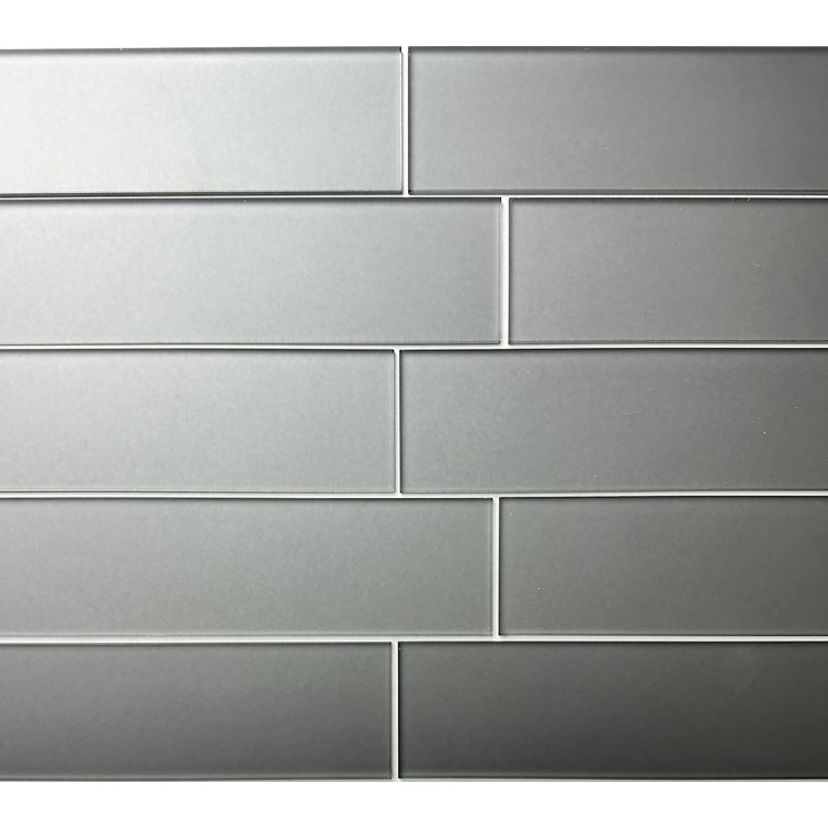 Gray Matte Glass Subway Wall Tile 3x12