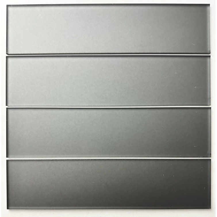 Gray Matte Glass Subway Wall Tile 3x12