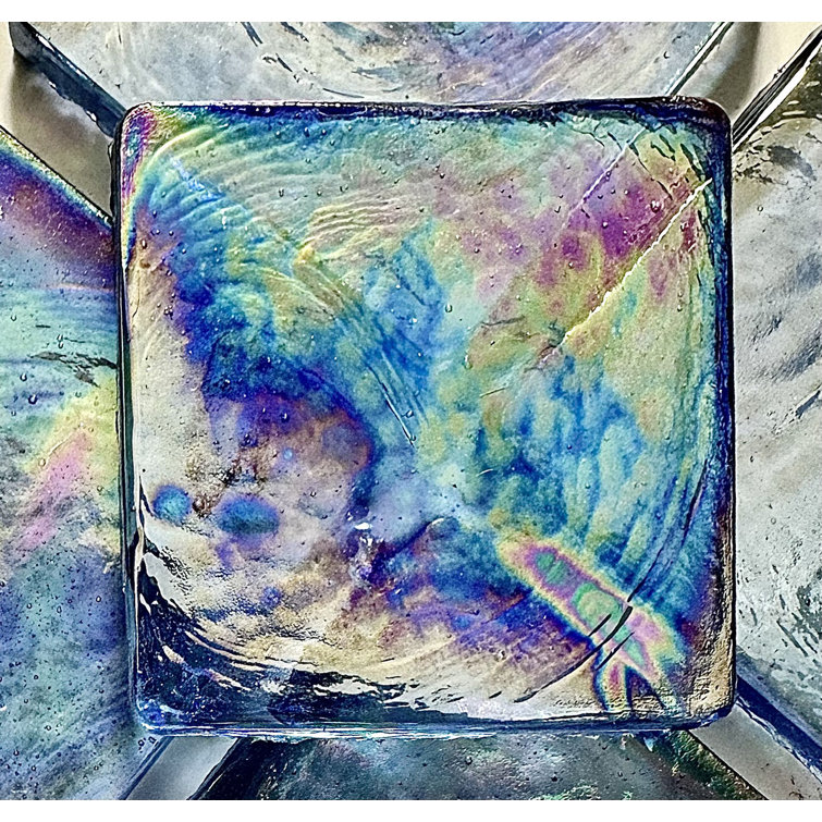 Iridescent Blue 2x2 Recycled Glass Mosaic Tile