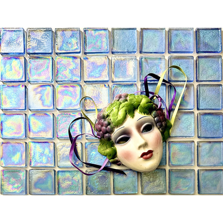 Iridescent Blue 2x2 Recycled Glass Mosaic Tile