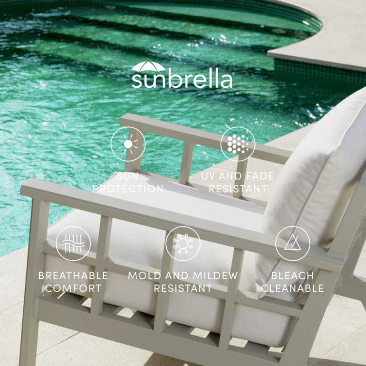 Paladium Luxe Black Aluminium Outdoor Dining Chair with Sunbrella Canvas Seat