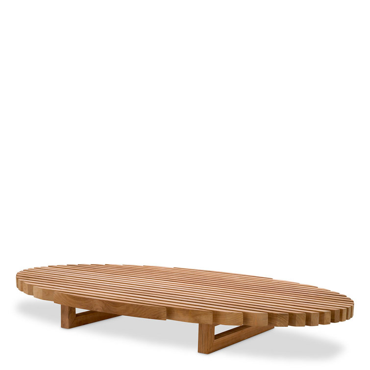 Anjuna Natural Teak Oval Outdoor Coffee Table