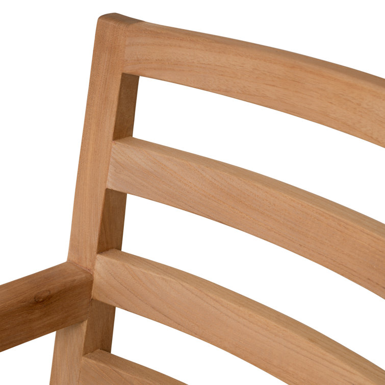 Teak Outdoor Dining Chair with White Cushions