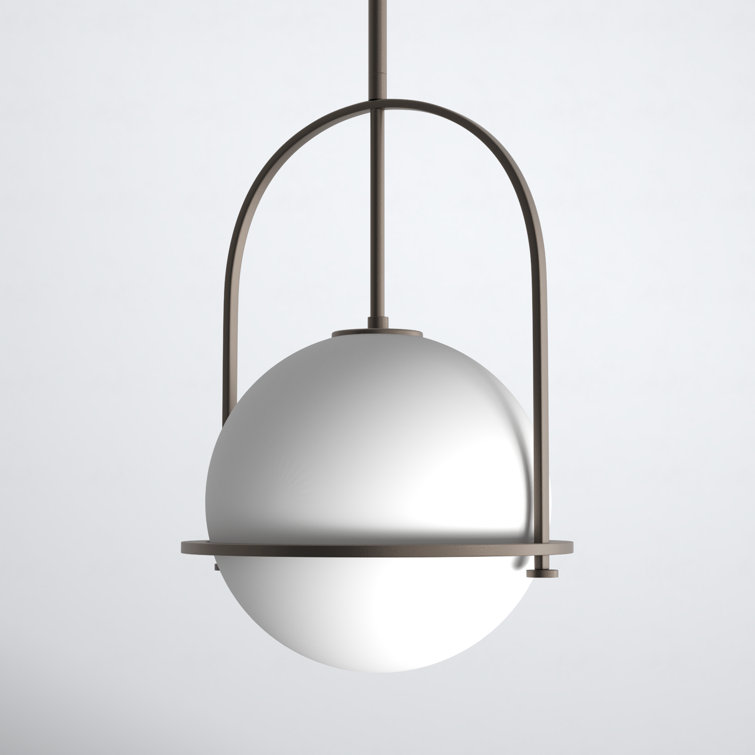 Somerset 10" Etched Opal Globe Pendant in Buckeye Bronze