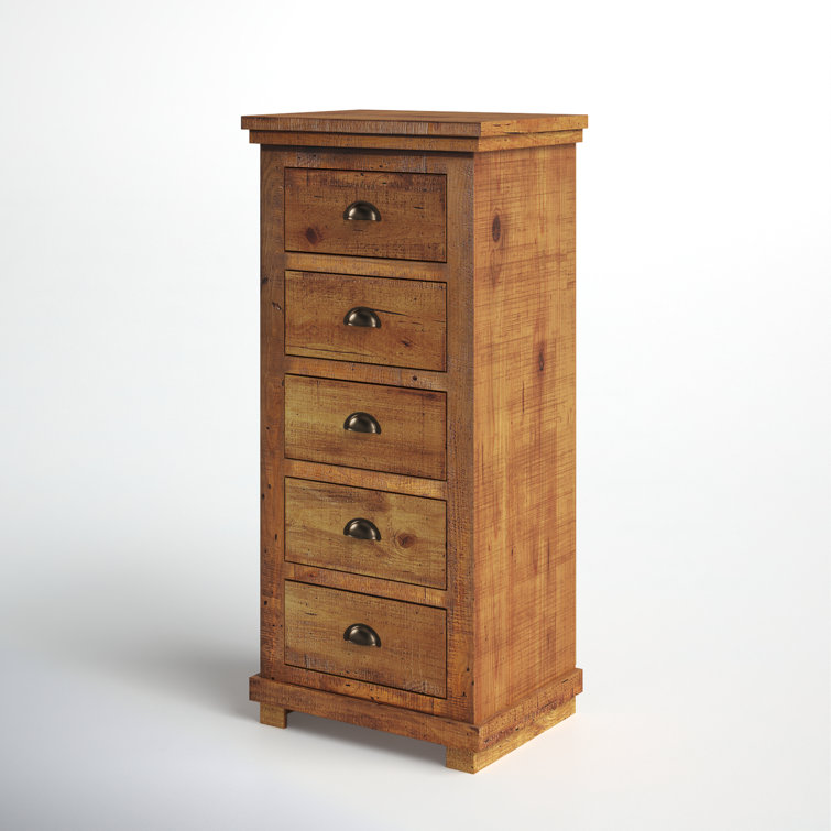 Rustic Farmhouse Distressed Pine 5-Drawer Lingerie Chest