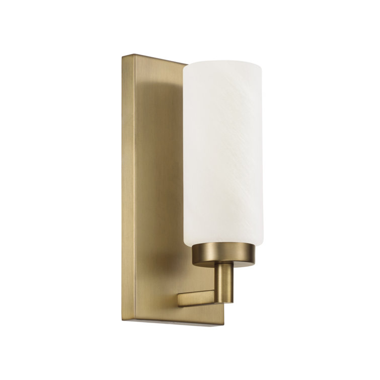 Alyssa Aged Brass Sconce with Faux Alabaster Glass