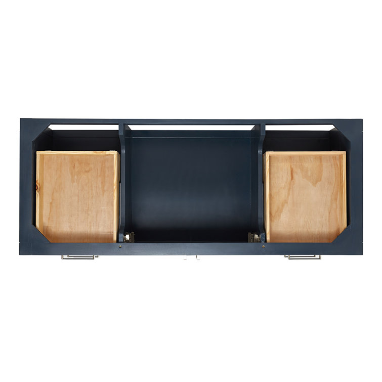 Midnight Blue Solid Wood Single Bathroom Vanity Base, 54"