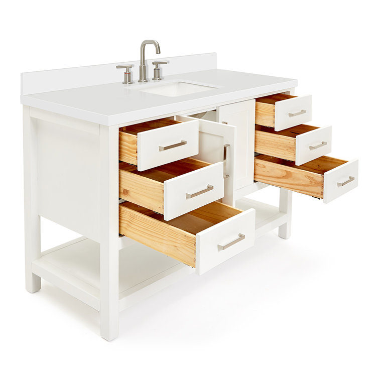 Magnolia 55" White Quartz Top Single Basin Vanity