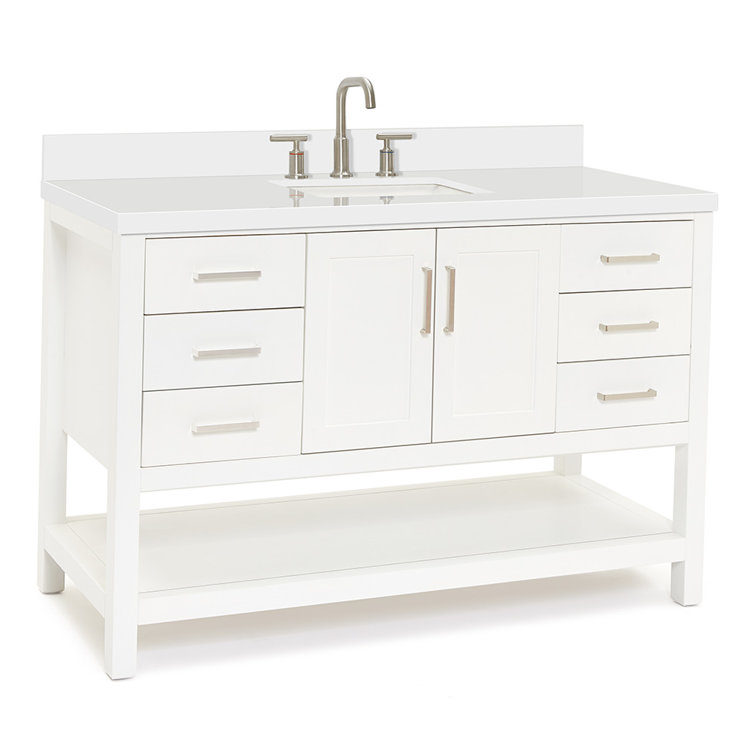Magnolia 55" White Quartz Top Single Basin Vanity