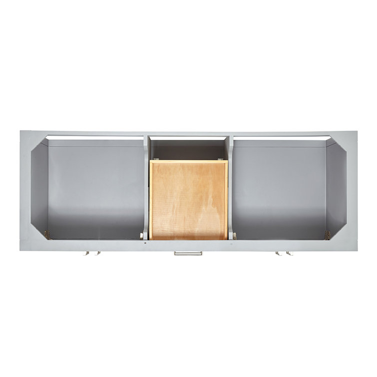 Gray Double Freestanding Vanity with White Top
