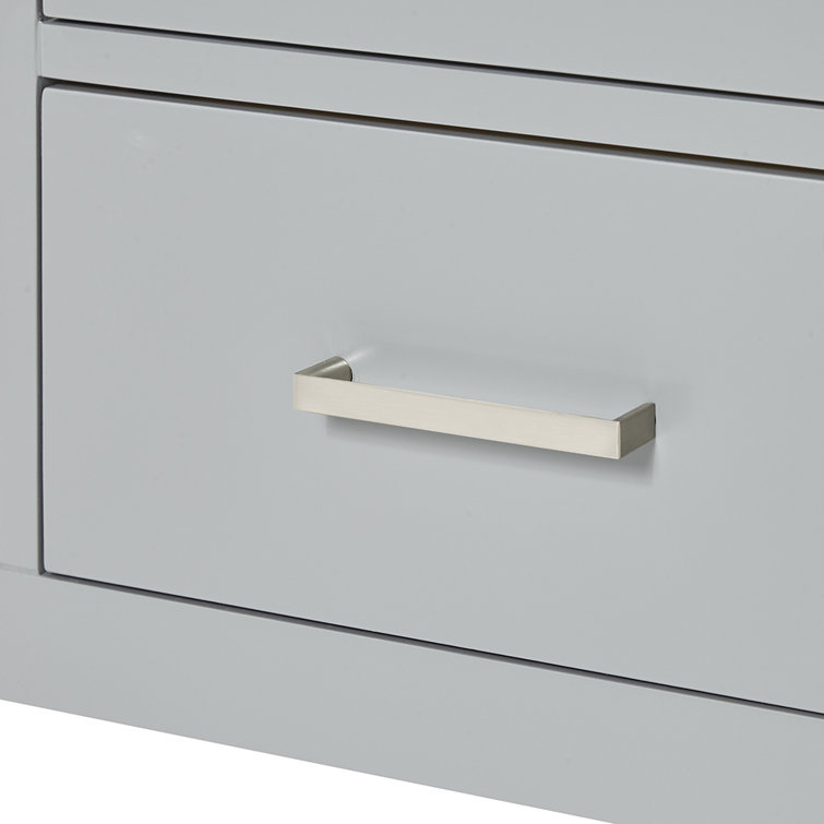 54" Gray Solid Hardwood Wall-Mounted Single Vanity Base
