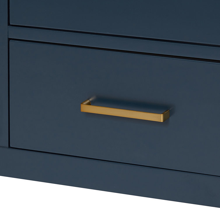 Midnight Blue 54'' Single Wall-Mount Vanity with Gold Handles