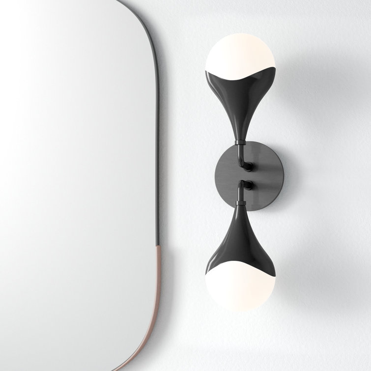 Ariana Old Bronze Dimmable LED Bath Sconce with Opal Glass