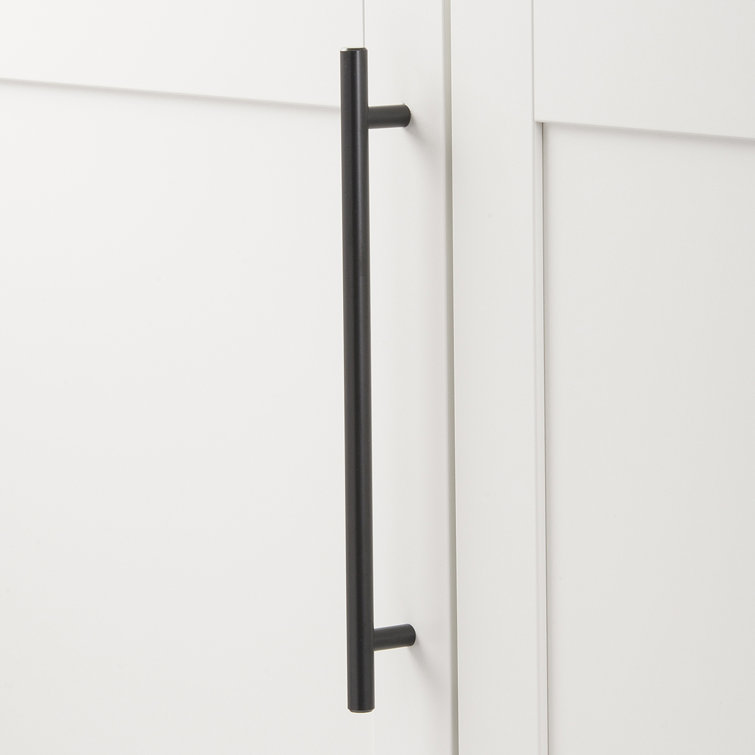 Matte Black Steel Modern Bar Pull Handles with Mounting Hardware