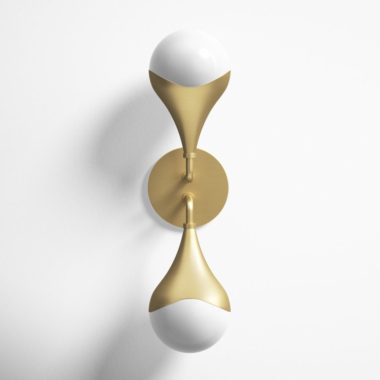 Ariana Aged Brass Dual-Light Dimmable Bath Sconce