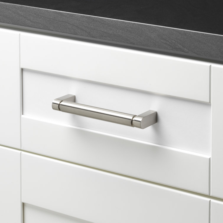 Brushed Nickel Smooth Bar Pull with Mounting Hardware