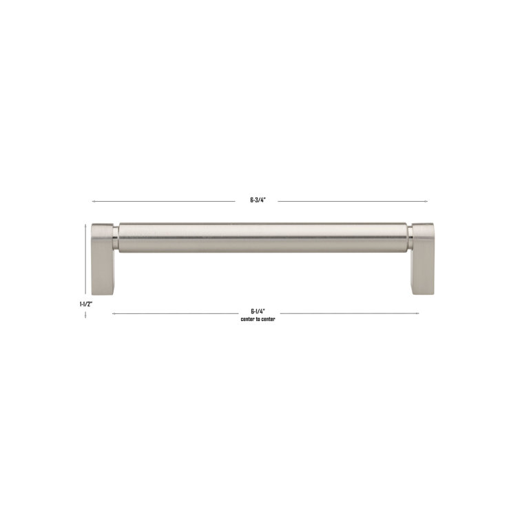 Brushed Nickel Smooth Bar Pull with Mounting Hardware
