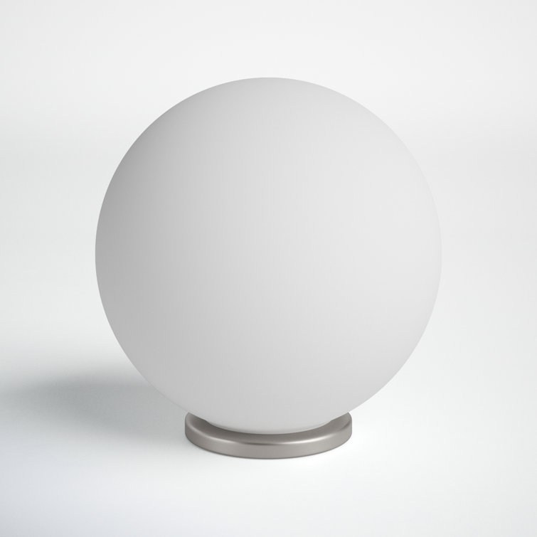 Rondo 12'' Silver Opal Glass Globe Table Lamp