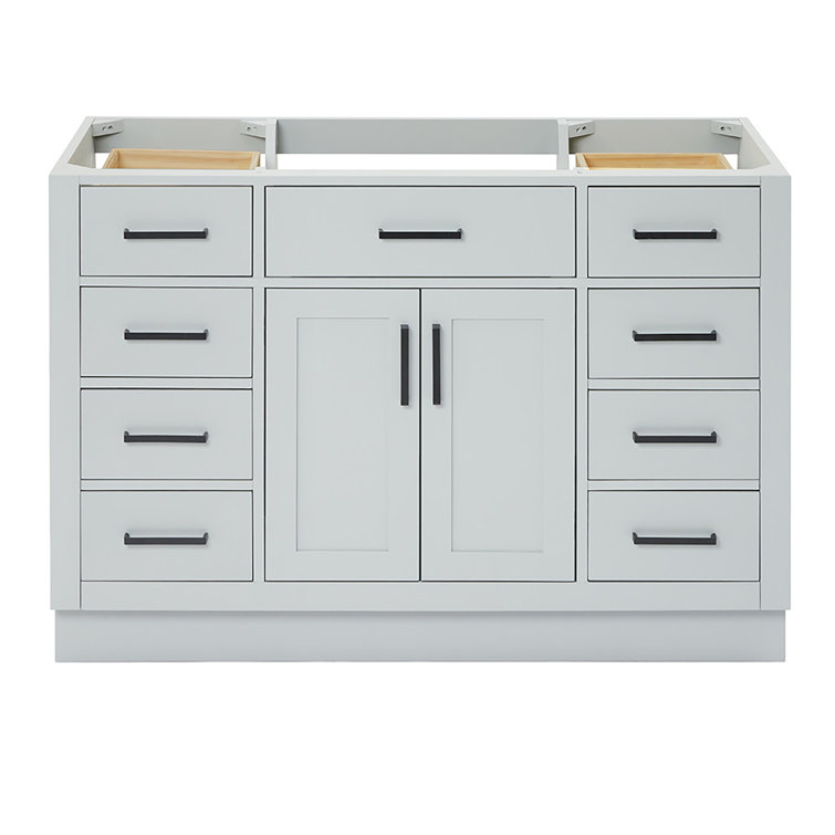 48'' Gray Hardwood Single Freestanding Bathroom Vanity Cabinet