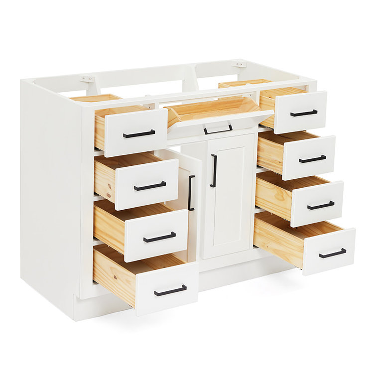 White 48'' Single Freestanding Hardwood Bathroom Vanity Base