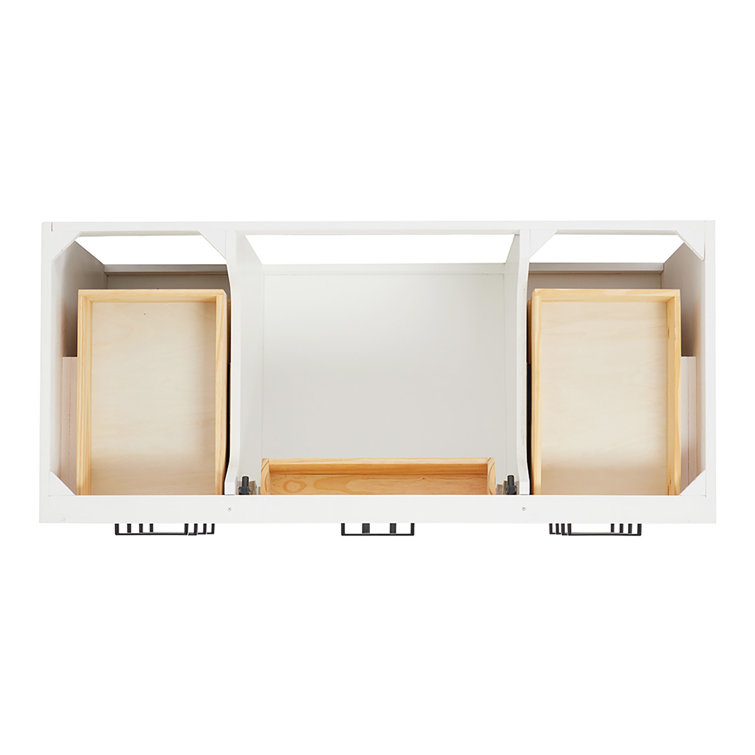 White 48'' Single Freestanding Hardwood Bathroom Vanity Base