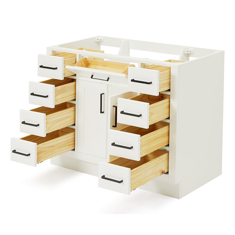 42'' White Wood Freestanding Single Bathroom Vanity Base