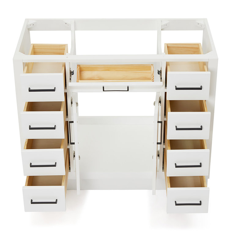 42'' White Wood Freestanding Single Bathroom Vanity Base