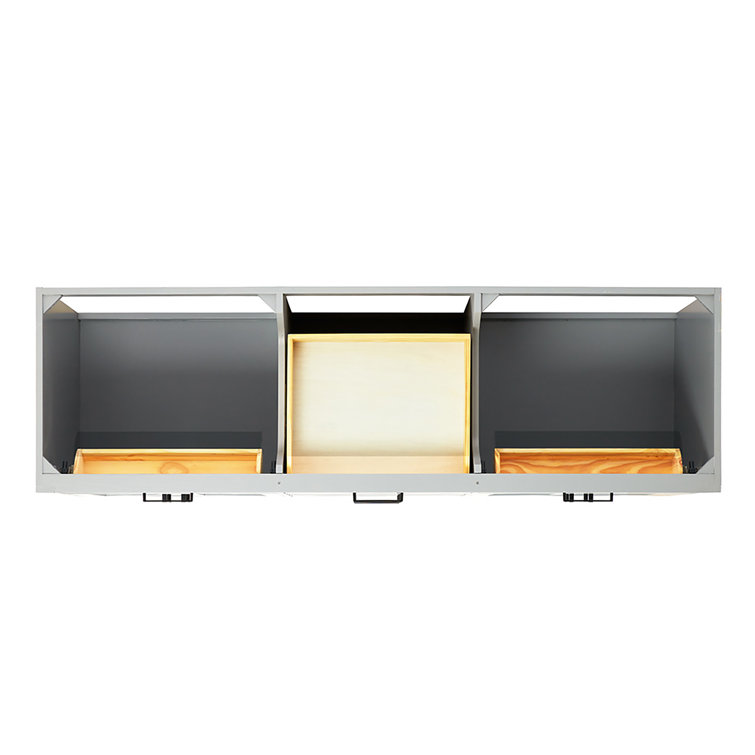 Ariel Hepburn 72" Gray Double Sink Freestanding Vanity Cabinet