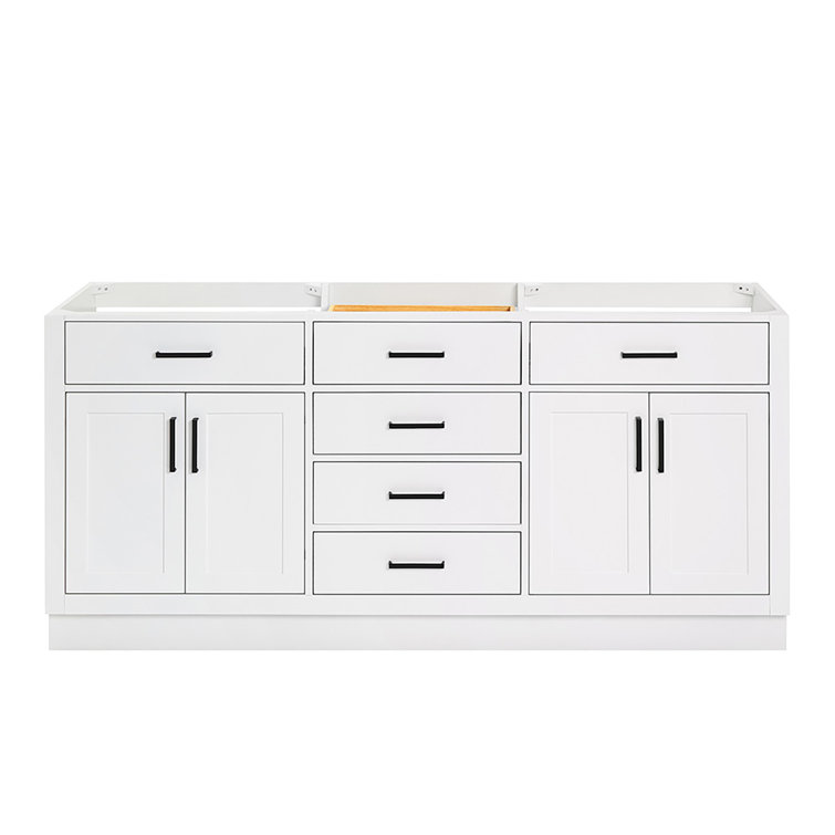 Hepburn 72" White Wood Double Freestanding Vanity Cabinet
