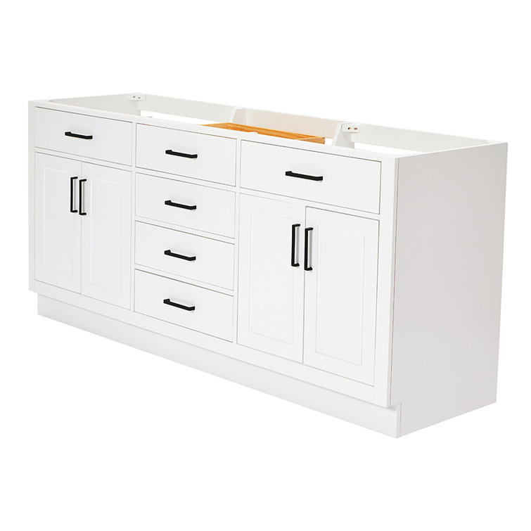 Hepburn 72" White Wood Double Freestanding Vanity Cabinet