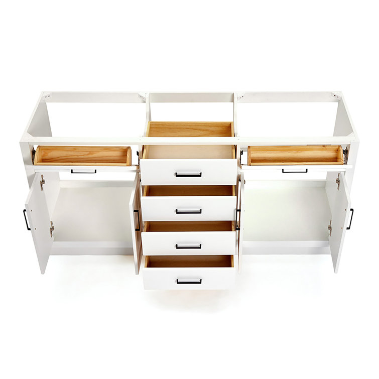 Hepburn 72" White Wood Double Freestanding Vanity Cabinet