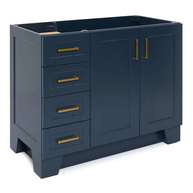 Midnight Blue 42'' Freestanding Wood Bathroom Vanity Base