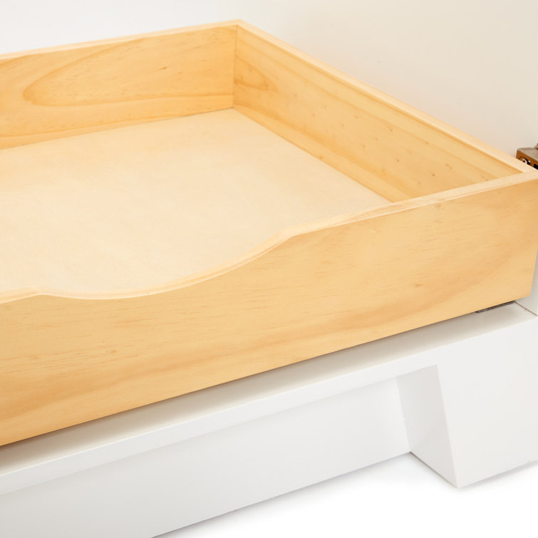 White Wood Freestanding Bathroom Vanity with Brass Hardware, 42 inches