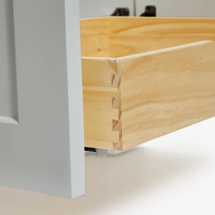 Gray 42'' Freestanding Wood Bathroom Vanity Base with Brass Hardware