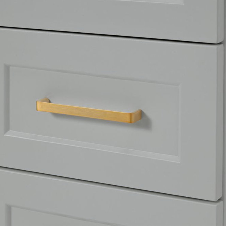 Gray 42'' Freestanding Wood Bathroom Vanity Base with Brass Hardware