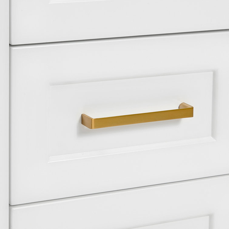 Taylor 42'' White Wood Freestanding Single Vanity Base with Brass Hardware