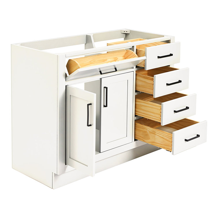 42'' White Wood Freestanding Single Bathroom Vanity Base
