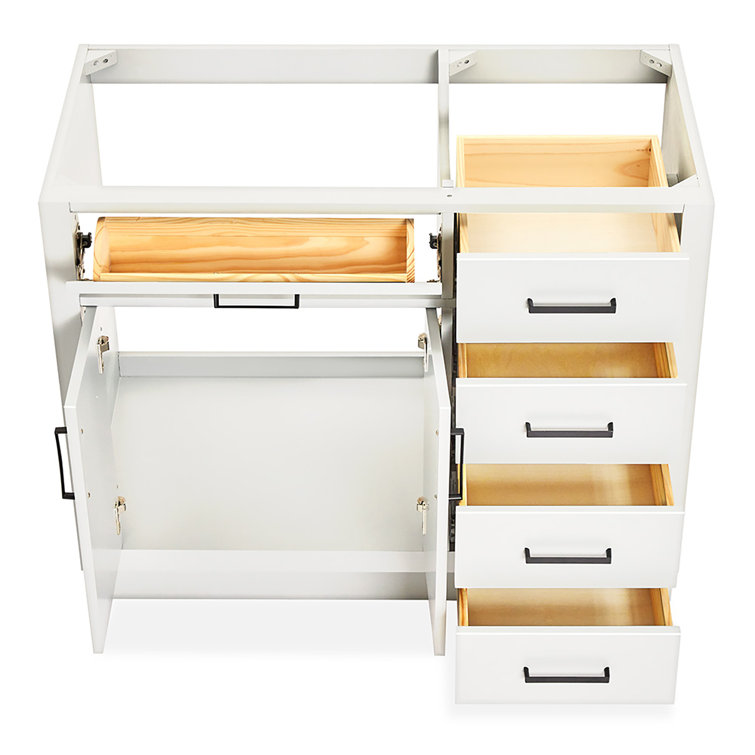 42'' White Wood Freestanding Single Bathroom Vanity Base