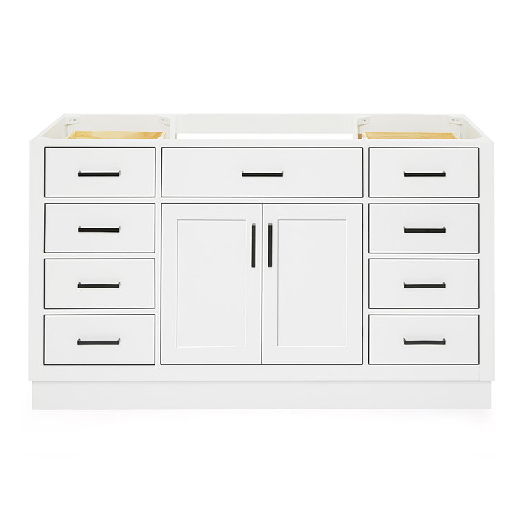 60'' White Hardwood Single Freestanding Bathroom Vanity Base
