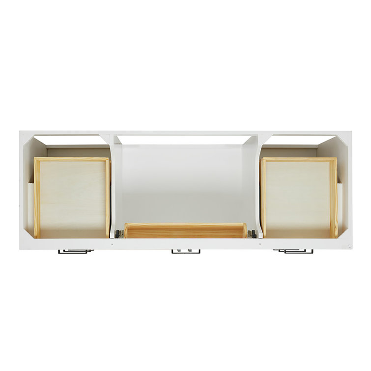 60'' White Hardwood Single Freestanding Bathroom Vanity Base
