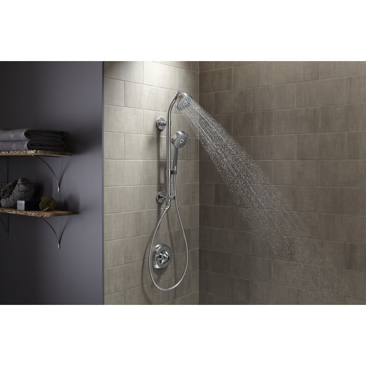Polished Chrome Adjustable Shower Column with Slidebar Bracket