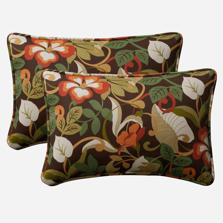 Black and Yellow Floral Oversized Lumbar Pillows Set