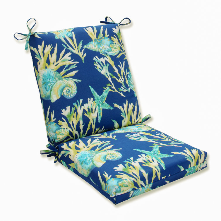 Pacific Blue Squared Corner Outdoor Dining Chair Cushion